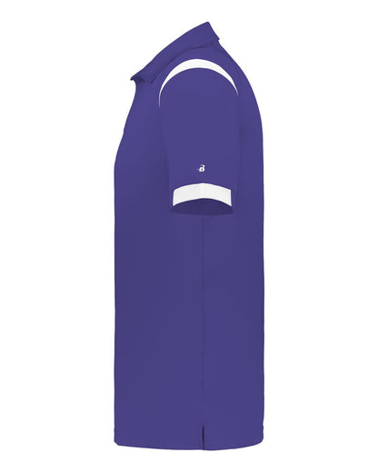 Badger Men's On the Rise Polo 3350 #color_Purple/ White