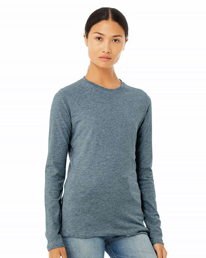 BELLA + CANVAS Women’s Jersey Long Sleeve Tee 6500 #colormdl_Heather Slate