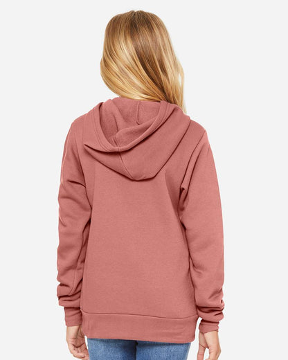 BELLA + CANVAS Youth Sponge Fleece Hoodie Sweatshirt 3719Y #colormdl_Mauve