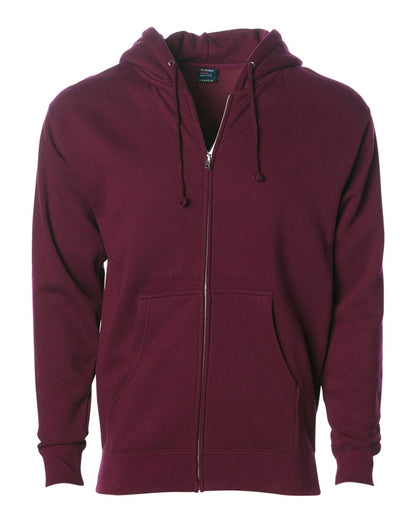 Independent Trading Co. Heavyweight Full-Zip Hooded Sweatshirt IND4000Z #color_Maroon