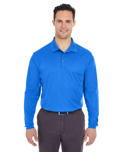 UltraClub Men's Cool & Dry Long Sleeve Mesh Piqué Polo 8210LS #colormdl_Royal