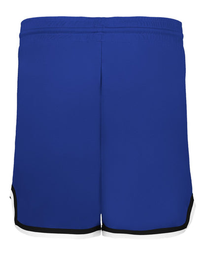 Alleson Athletic Women's Retro Basketball Shorts A56000 #color_Royal/ Black/ White