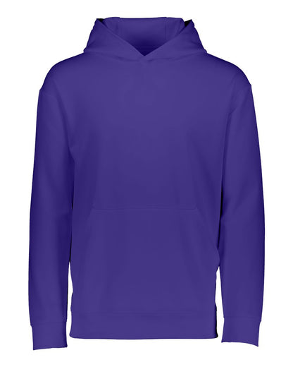 Augusta Sportswear Youth Wicking Fleece Hooded Sweatshirt 5506 #color_Purple