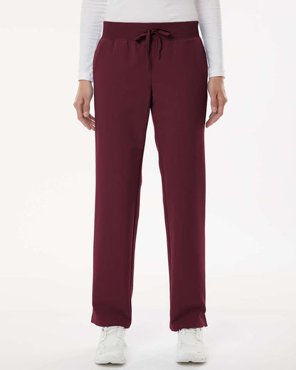 Jaanuu Women's Xenos Essential Knit-Waist Scrub Pants W20001 #colormdl_Burgundy