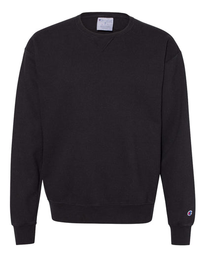 Champion Unisex Garment-Dyed Crewneck Sweatshirt CD400 #color_Black