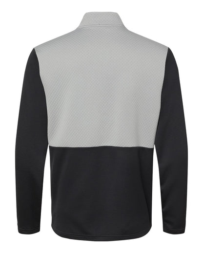 Adidas Men's Textured Mixed Media Quarter-Zip Pullover A532 #color_Black/ Grey Three