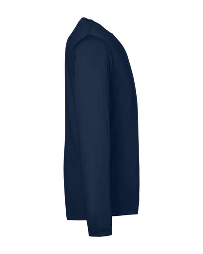 CORE365 Unisex Capital Long Sleeve Performance T-Shirt CE10L #color_Classic Navy