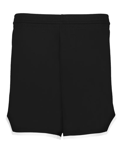 Alleson Athletic Women's Retro Basketball Shorts A56000 #color_Black/ Black/ White
