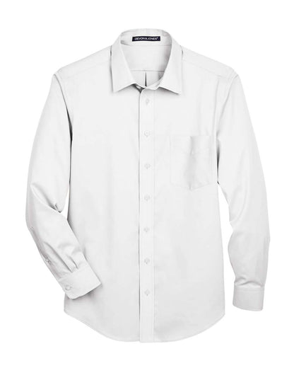 Devon & Jones Men's Crown Collection® Solid Stretch Twill Woven Dress Shirt DG530 #color_White