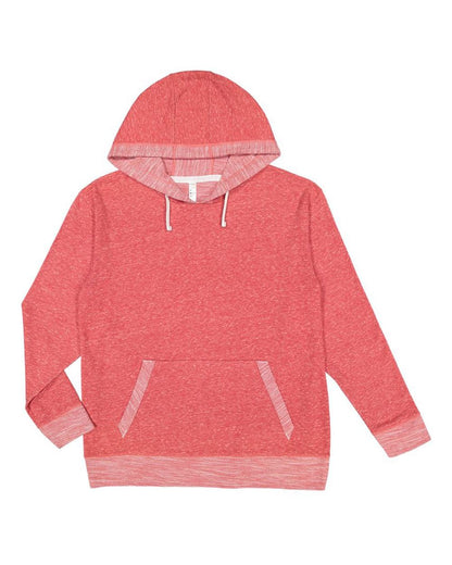 LAT Unisex Harborside Mélange French Terry Hoodie Sweatshirt 6779 #color_Red Melange