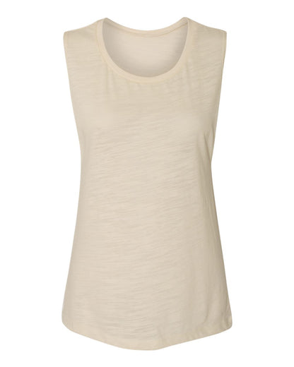 BELLA + CANVAS Women's Flowy Scoop Muscle Tank 8803 #color_Natural Slub