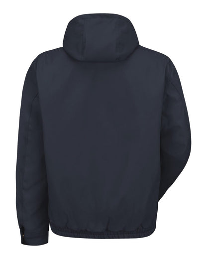 Red Kap Men's Blended Duck Zip-Front Hooded Jacket JD20 #color_Navy Duck