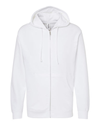 Independent Trading Co. Midweight Full-Zip Hooded Sweatshirt SS4500Z #color_White