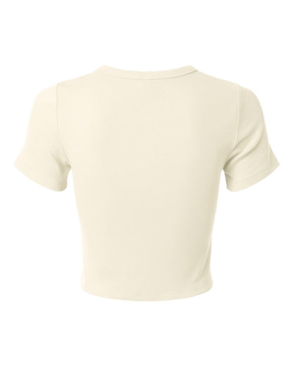 American Apparel Women's Baby Rib Cropped Tee BR210 #color_Bone