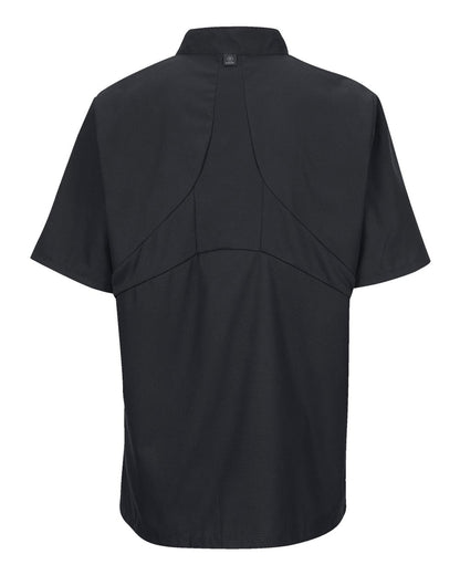 Chef Designs Women's Mimix™ Short Sleeve Chef Coat with OilBlok 045X #color_Black