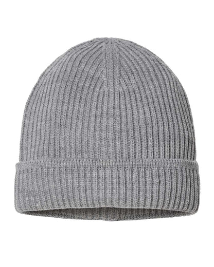 Atlantis Headwear Sustainable Finish Edge Cuffed Beanie MAPLE #color_Light Grey Melange