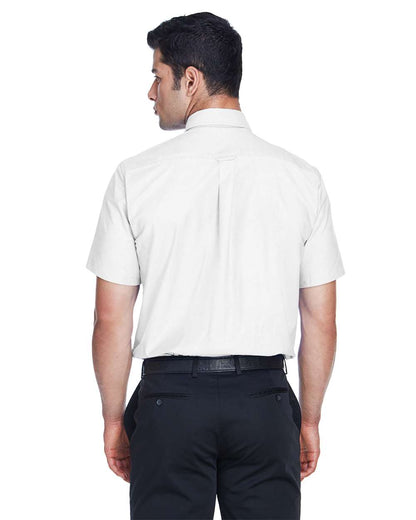 Harriton Men's Oxford Short Sleeve with Stain-Release M600S #colormdl_White