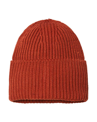 Atlantis Headwear Sustainable Chunky Rib Cuffed Beanie OAK #color_Rusty