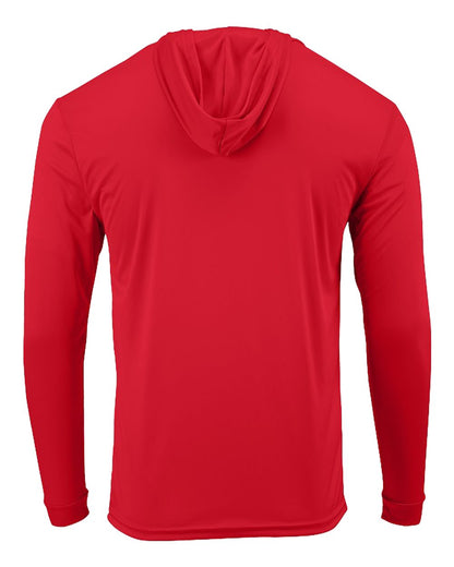 Paragon Unisex Bahama Performance Hooded Long Sleeve T-Shirt 220 #color_Red