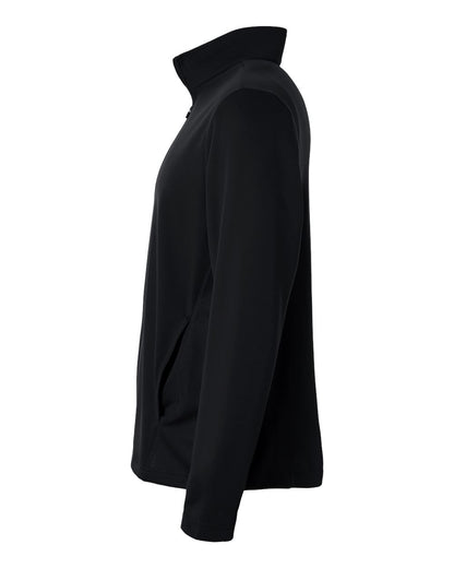 Team 365 Unisex Squad Cadet Quarter-Zip Tech Fleece Pullover TT401 #color_Black