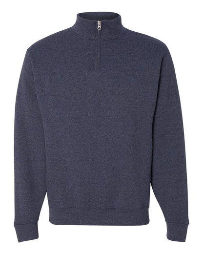 JERZEES Unisex Nublend® Cadet Collar Quarter-Zip Sweatshirt 995MR #color_Vintage Heather Navy