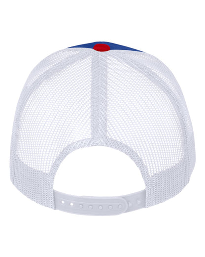 Valucap Mesh-Back Twill Trucker Cap VC400 #color_Royal/ White/ Red
