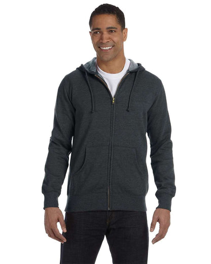 econscious Unisex Heathered Full-Zip Hooded Sweatshirt EC5680 #colormdl_Charcoal