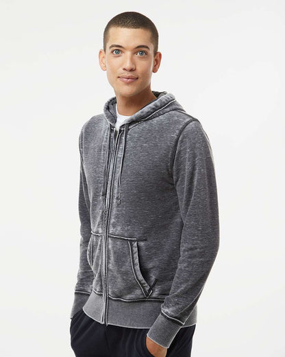 J. America Men's Vintage Zen Fleece Full-Zip Hooded Sweatshirt 8916 #colormdl_Dark Smoke