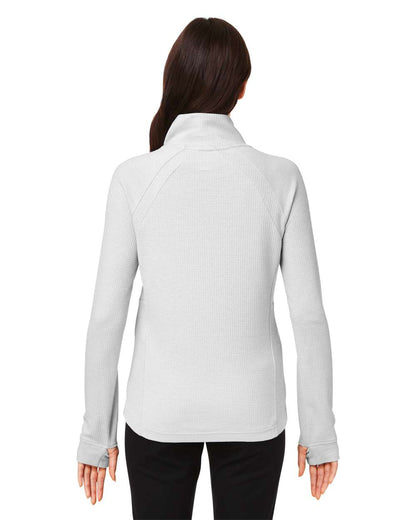 North End Women's Rhythm Waffle Cross-Neck Pullover NE200W #colormdl_Platinum