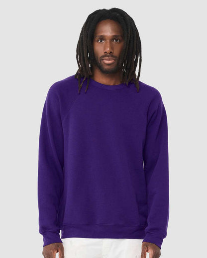 BELLA + CANVAS Sponge Fleece Raglan Crewneck Sweatshirt 3901 #colormdl_Team Purple