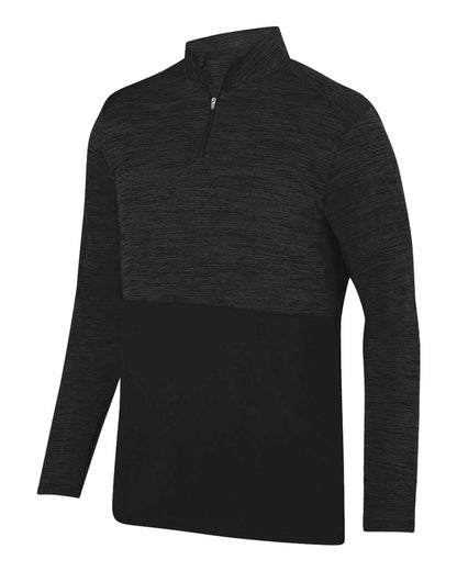 Augusta Sportswear Shadow Tonal Heather Quarter-Zip 2908 #color_Black