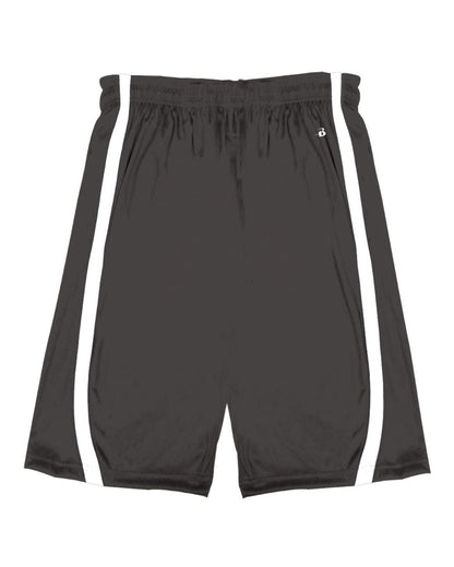 Alleson Athletic Youth B-Core B-Slam Reversible Shorts 2244 #color_Graphite/ White