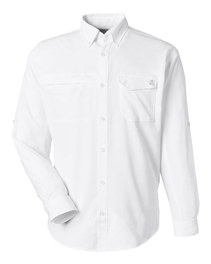HUK Men's Tide Point Pocket Fishing Shirt H150172 #color_White