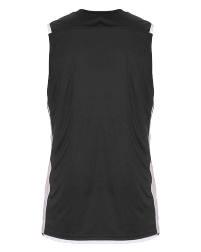 Alleson Athletic Youth Crossover Reversible Jersey 590RSPY #color_Charcoal/ White