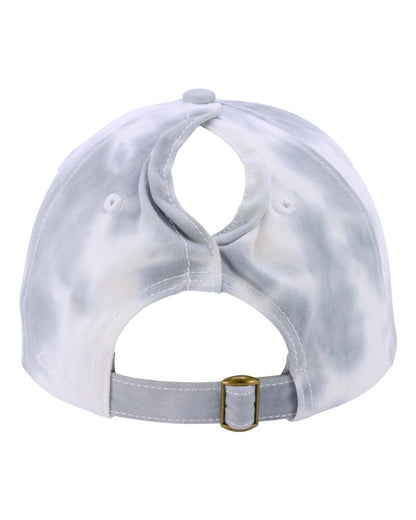 Infinity Her Women's Garment-Washed Fashion Print Cap HATTIE #color_Tie-Dye Slate Blue