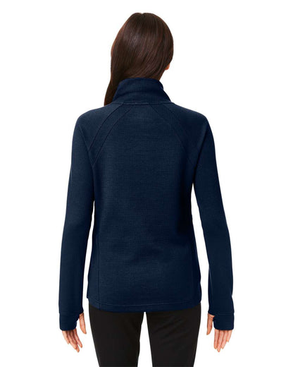 North End Women's Rhythm Waffle Cross-Neck Pullover NE200W #colormdl_Classic Navy