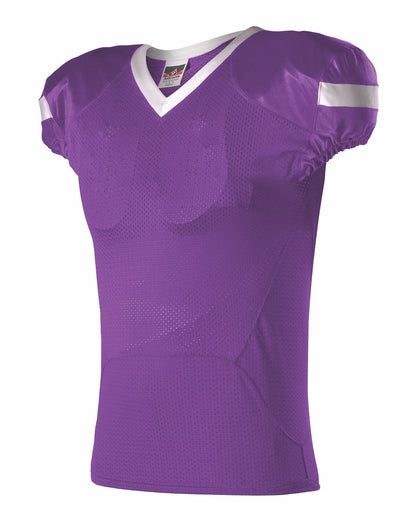 Alleson Athletic Pro Flex Cut Belt Length Football Jersey 754 #color_Purple/ White