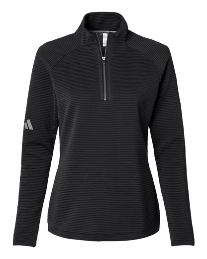 Adidas Women's Spacer Quarter-Zip Pullover A589 #color_Black