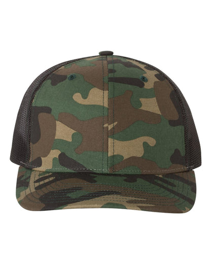 Richardson Printed Trucker Cap 112P #color_Army Camo/ Black