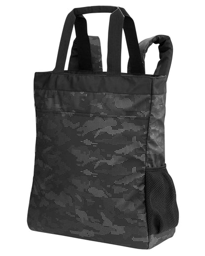 North End Unisex Reflective Convertible Laptop Backpack Tote Bag NE901 #color_Black/ Carbon