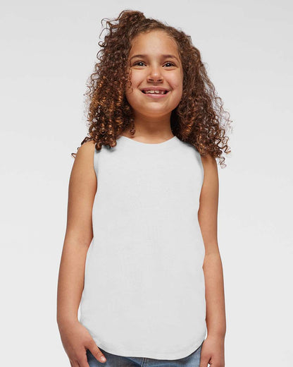 LAT Girls' Relaxed Fine Jersey Tank 2692 #colormdl_White
