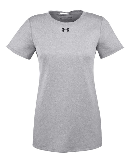 Under Armour Women's Locker 2.0 T-Shirt 1305510 #color_True Grey Heather/ Black
