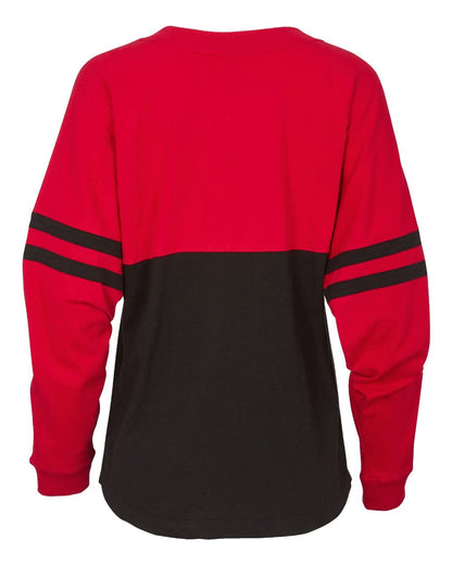 Boxercraft Women's Pom Pom Long Sleeve Jersey T-Shirt BW3514 #color_Red/ Black