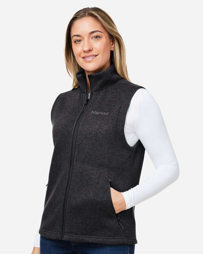 Marmot Women's Drop Line Fleece Vest M16251 #colormdl_Black Heather