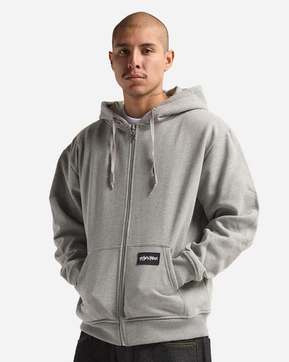 Shaka Wear Men's Essential Super Heavyweight Full-Zip Hooded Sweatshirt SHEHZ #colormdl_Heather Grey