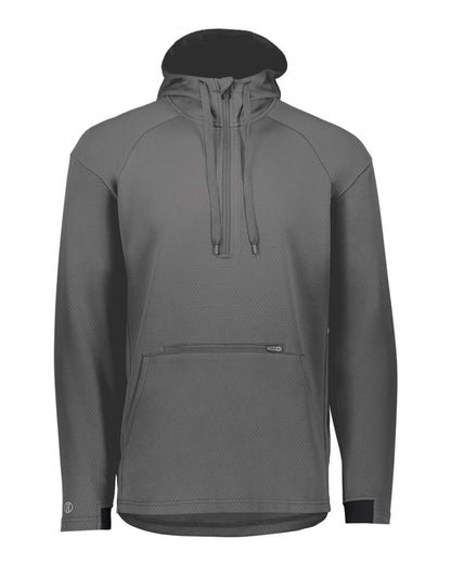 Holloway Men's Limitless Quarter-Zip Hooded Pullover 222584 #color_Carbon