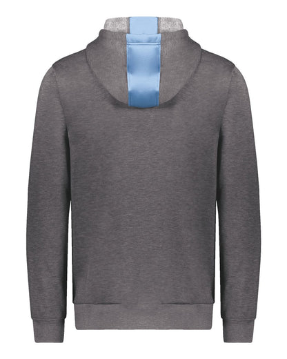 Augusta Sportswear Eco Revive™ Three-Season Triblend Fleece Hooded Sweatshirt 6865 #color_Columbia Blue/ Carbon Heather