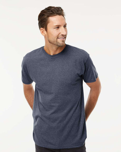 M&O Men's Gold Soft Touch T-Shirt 4800 #colormdl_Heather Navy
