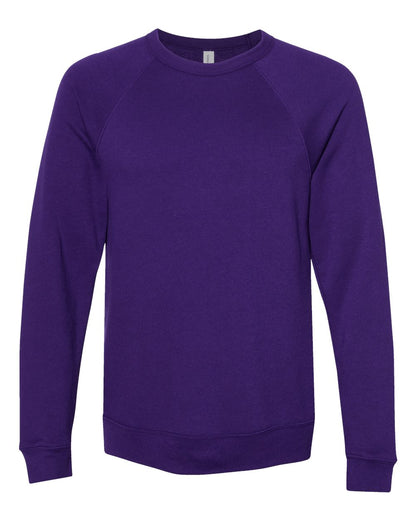 BELLA + CANVAS Sponge Fleece Raglan Crewneck Sweatshirt 3901 #color_Team Purple