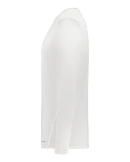 Holloway Unisex Essential Long Sleeve T-Shirt Powered By Coolcore 222138 #color_White